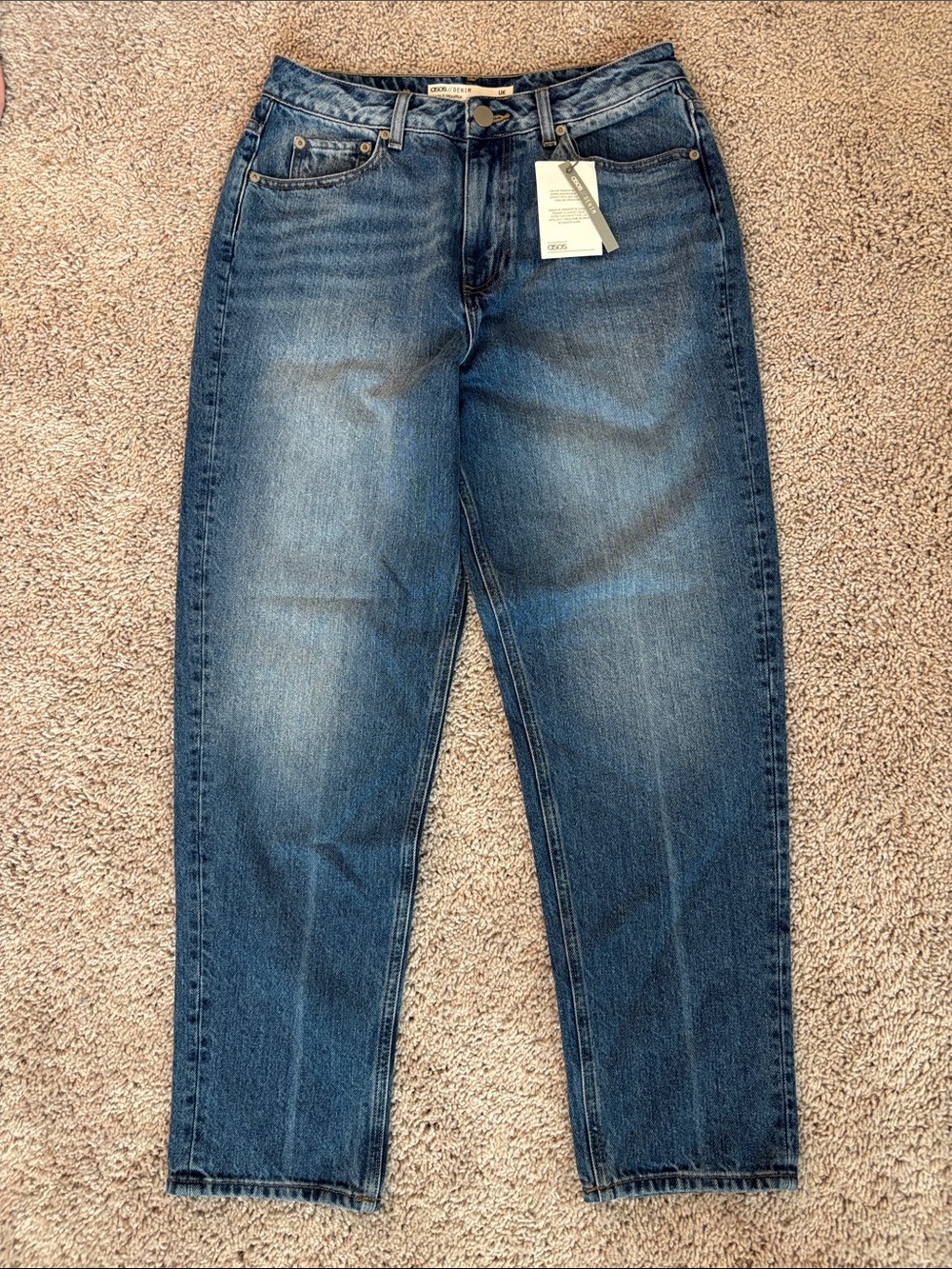 ASOS Denim Women’s High Rise Jeans 30x30 Straight Leg Medium Wash NWT